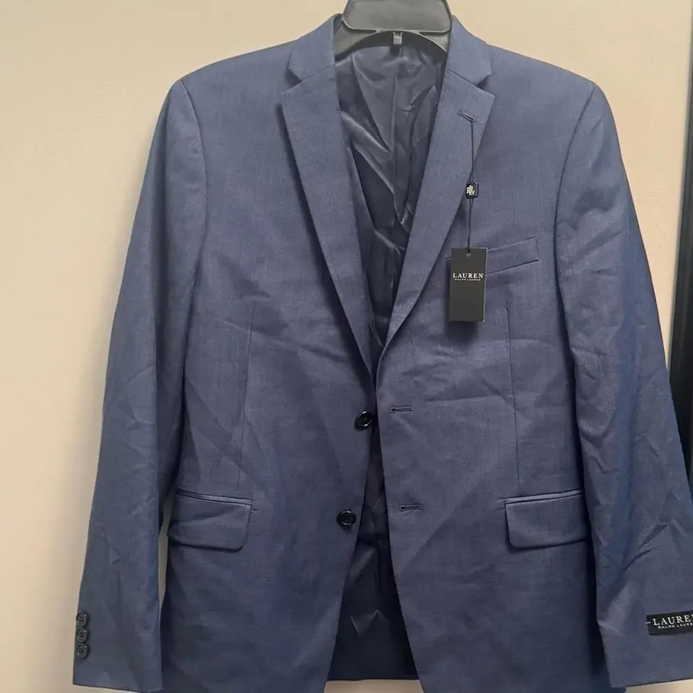 Lauren Ralph Lauren Big Boys Plaid Sport Coat - Navy, jacket suit 16R [COPY]